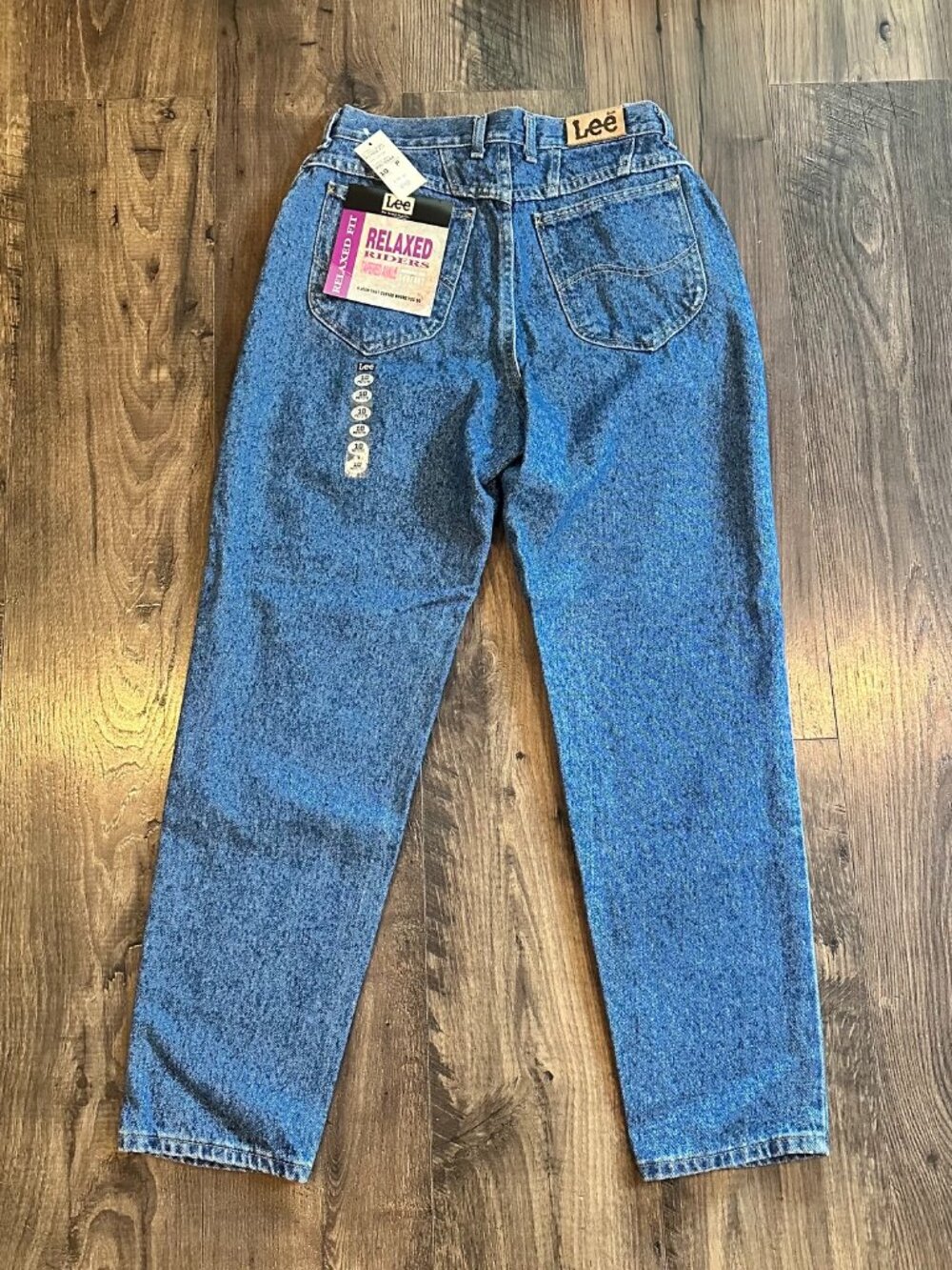 NWT Vintage 90s Lee Relaxed Riders Deadstock High Rise Tapered Mom Jeans, 10 P